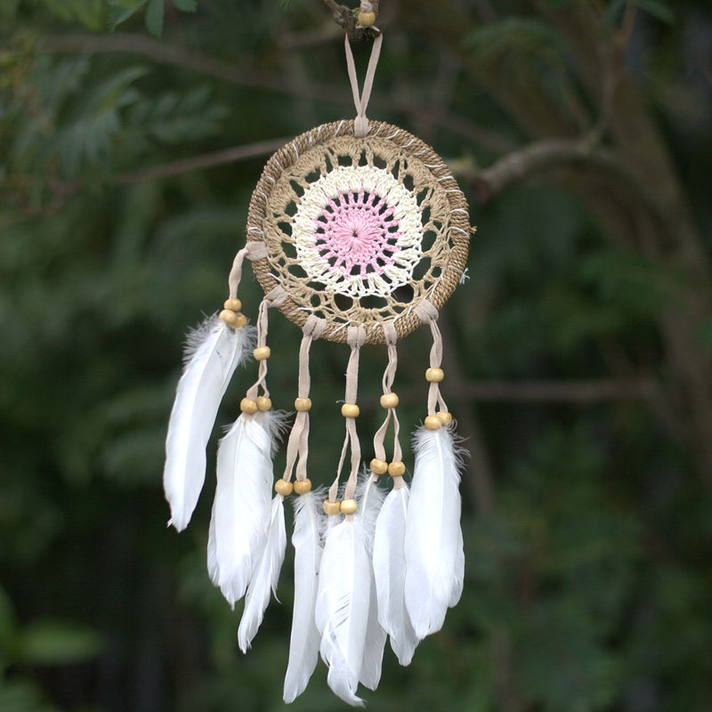 Pastel Pink Macramé Dream Catcher 12cm (asst colours) product image