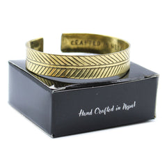 Brass Tibetan Bracelet - Wide Tribal Leaf product image 4