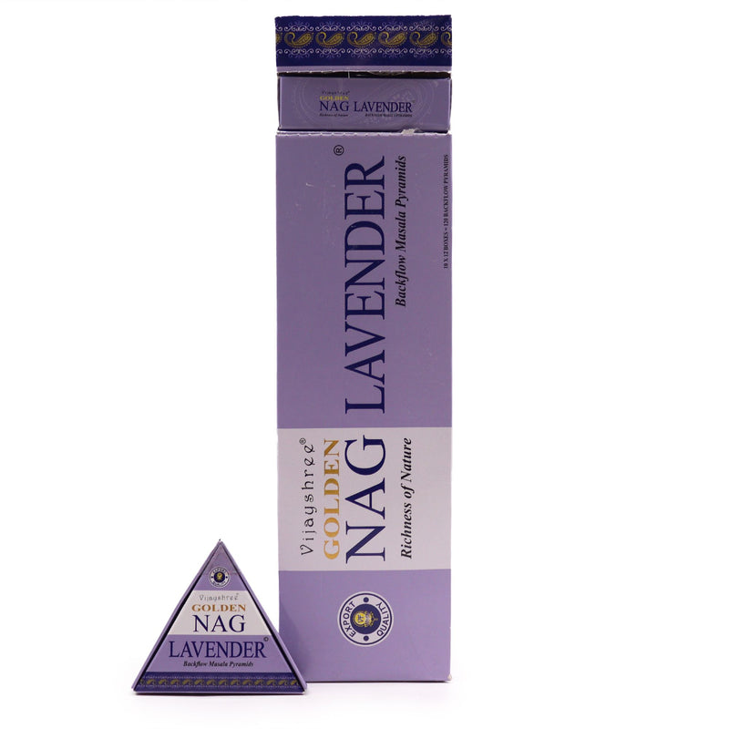 42g Jumbo Golden Nag - Lavender Backflow Incense Cones product image