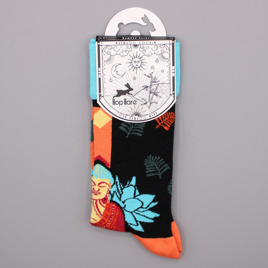Hop Hare Bamboo Socks S/M - Blue Buddha & Lotus product image 6