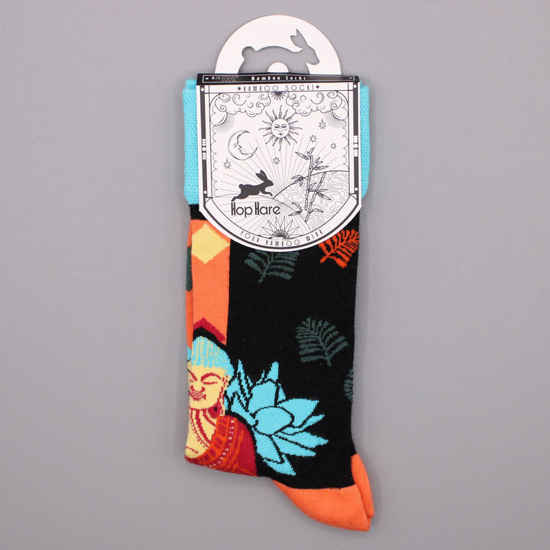 Hop Hare Bamboo Socks M/L - Blue Buddha & Lotus product image