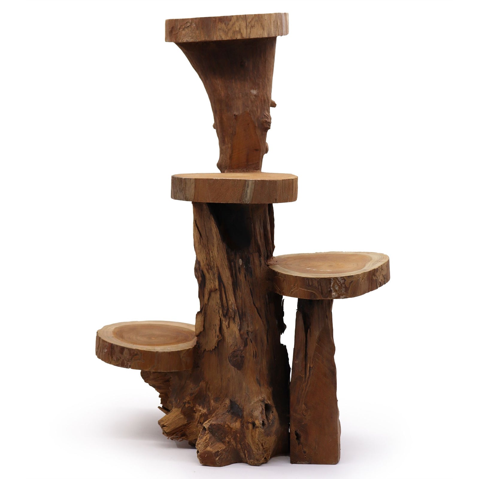 Natural Teak 4 Shelf Display 75cm high product image