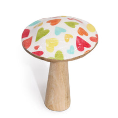 Medium Enamelled Mushroom - 15cm - Pastel Hearts product image 4