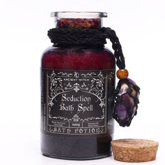 Ancient Witch Bath Spell Potion & Amethyst Crystal Amulet - Seduction product image 3