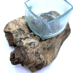 Molten Crackled Glass Tank on Wood product image 2