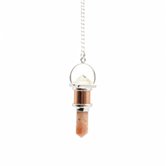 The Moon Chamber- Combo Piece Copper Pendulum - Clear Quartz & Sunstone product image 2