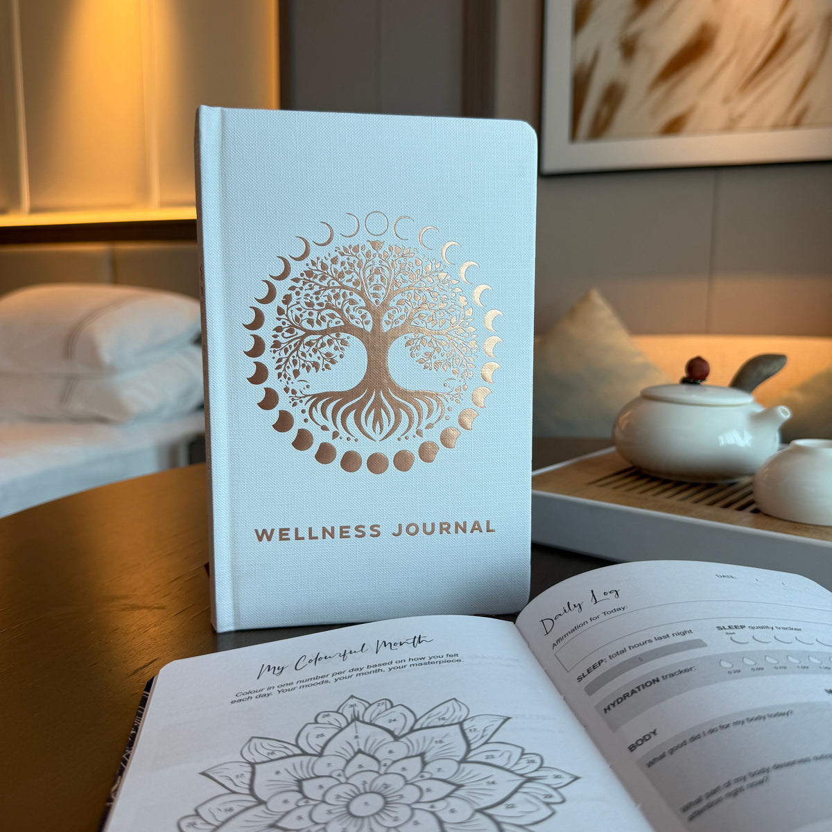 White Wellness Journal - 120 pages - Rose Gold Tree of Life product image 4