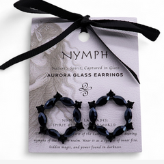 Jet Black - Vintage Glass - Loop - Earrings product image 4