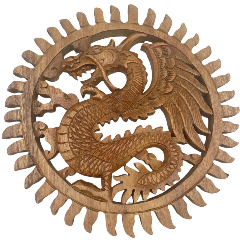 Winged Sun Dragon Plaque Carving - 30m product image