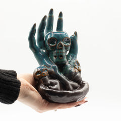 Backflow Incense Burner - Skull in Hand product image 3
