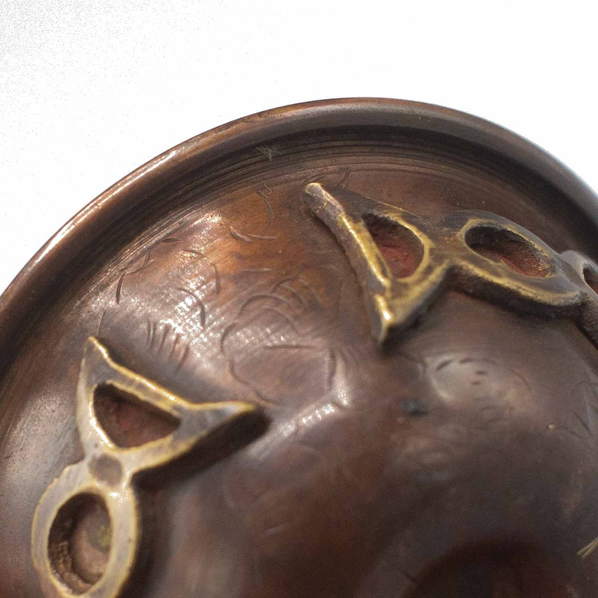 Antique Copper Ritual Bowl with Triple Moon 8x4cm product image 3