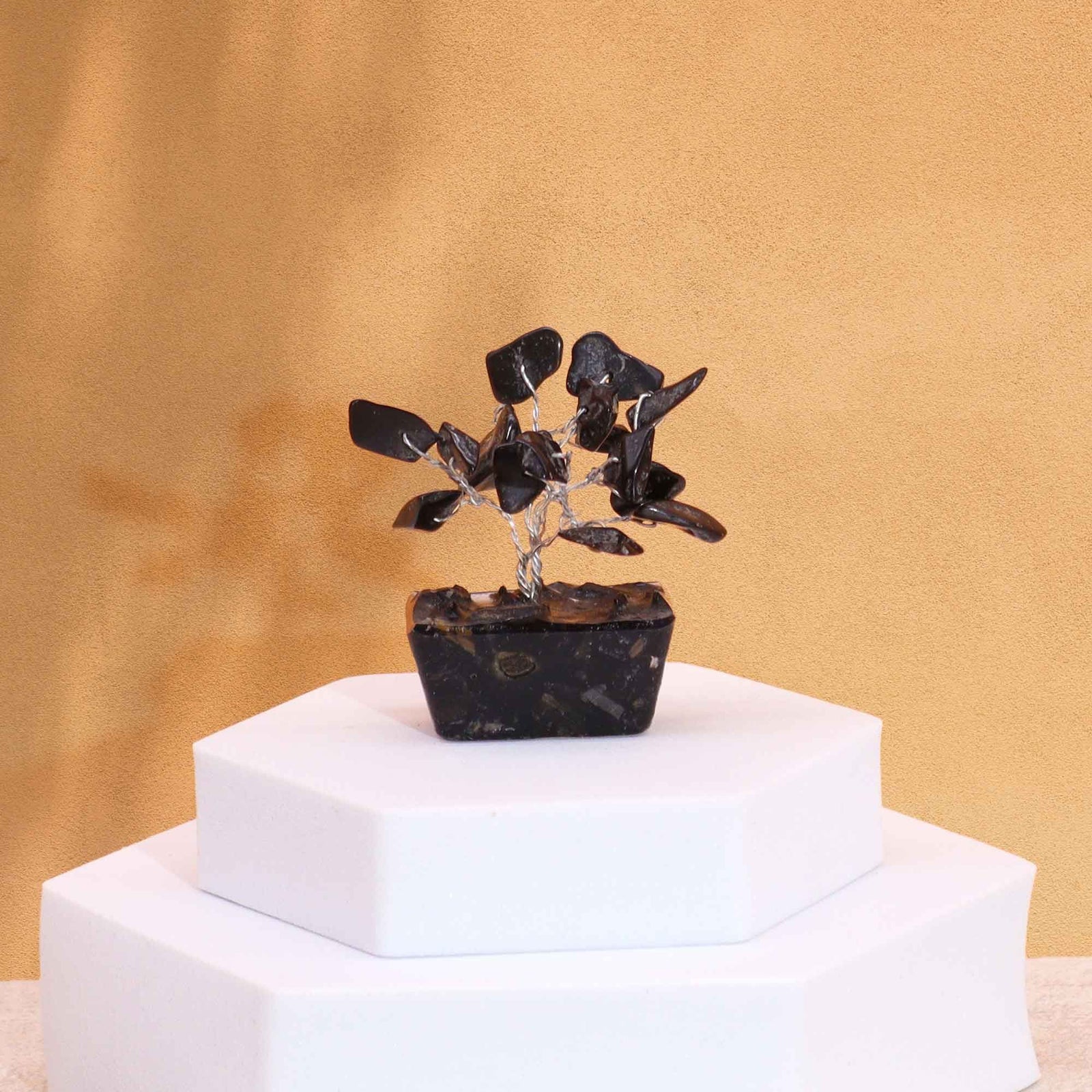 Mini Gemstone Tree On Orgonite Base - Black Agate (15 stones) product image