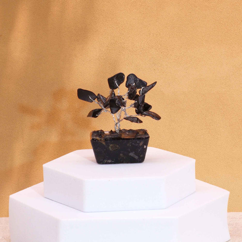Mini Gemstone Tree On Orgonite Base - Black Agate (15 stones) product image
