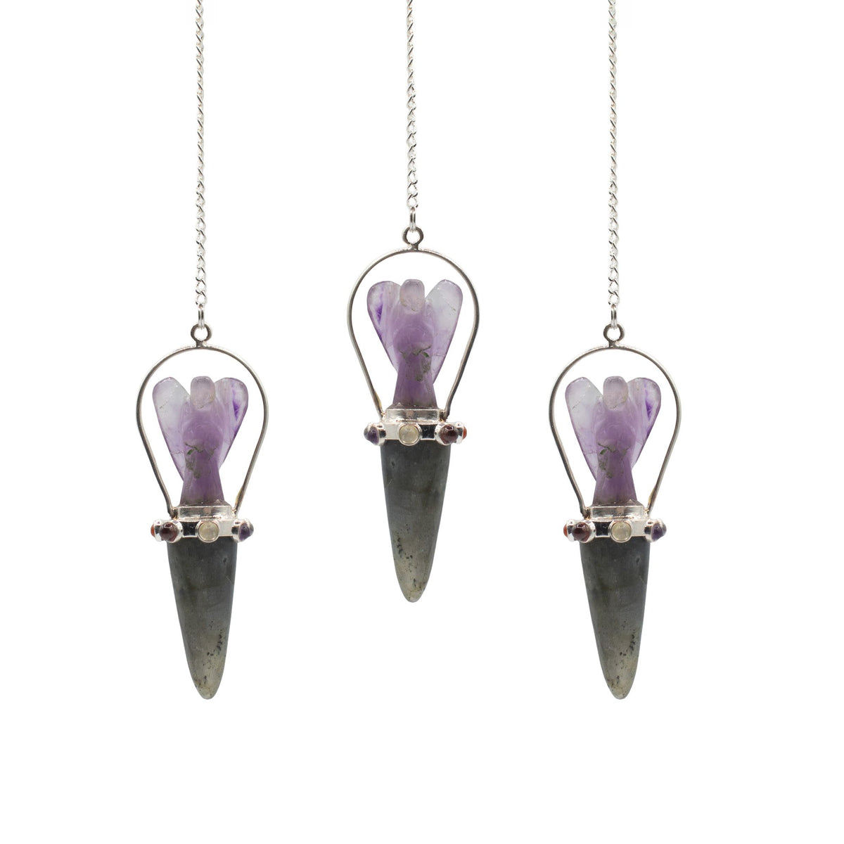 Veilwalker - Two Piece Angel Pendulum - Chakra Band - Labradorite & Amethyst product image 3