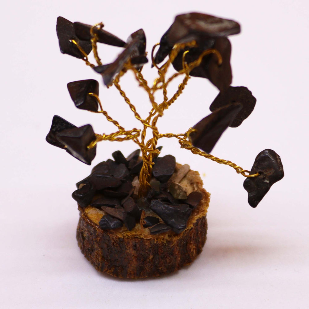 Mini Gemstone Tree On Wood Base - Black Agate (15 stones) product image 2