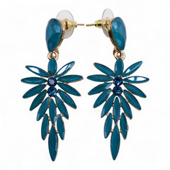 Teal Green - Vintage Glass - Long Drop - Earrings product image 4
