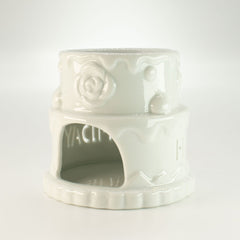 Ceramic Cake Oil Burner - HAPPY BIRTHDAY - White product image 3