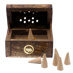 Mini Incense Cone Smoke Box - Mango Wood product image 4