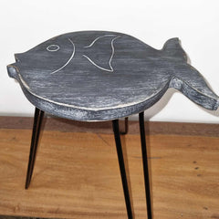 Albasia Wood Fish Stand - Greywash product image 3