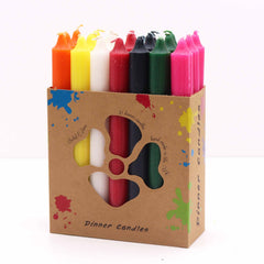 Solid Colour Dinner Candle Set - Pack of 21 - Mix of 7 Colours product image 2