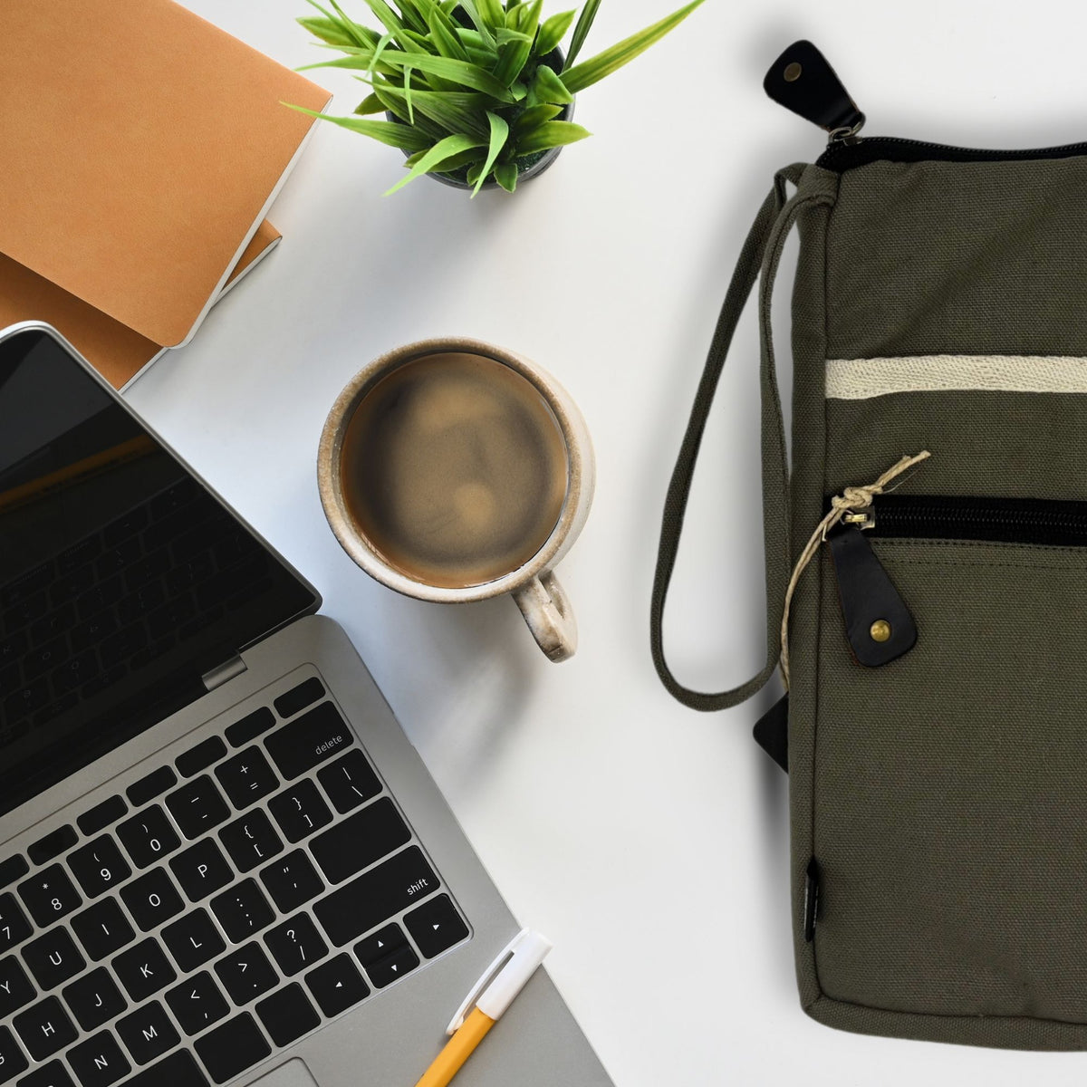 Canvas Large Laptop Pouch - Olive product image 2