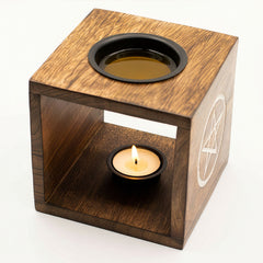 Large Square Mango Wood Oil Burner - Tree of Life product image 3
