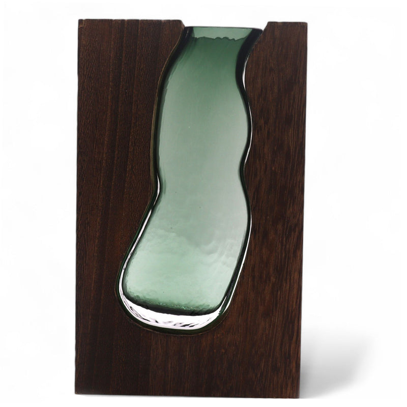 Lrg Glass Vase/Terrarium inside Dark Tung Wood product image