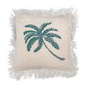 Linen Cushion Cover 60x60cm Palm Tree with Fringe product image