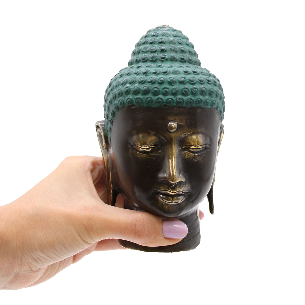 Large Antique Brass Buddha Head product image 4