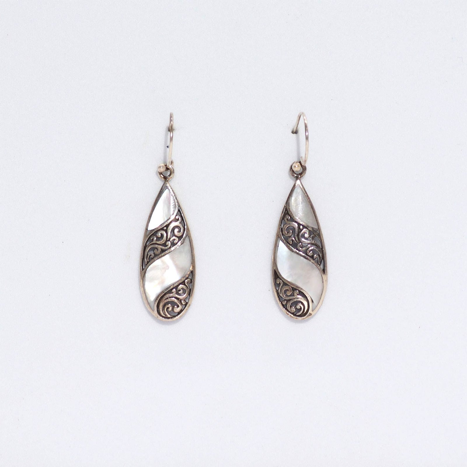 Shell & Silver Earrings - Teardrop- MOP product image