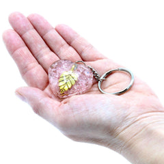 Orgonite Power Keyring - Rose Quartz Heearts Golden Leaf product image 6