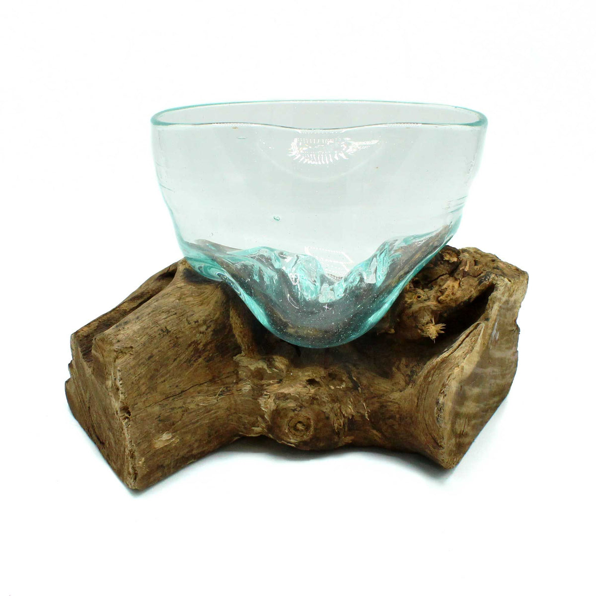 Molten Glass Arfully Misshapen Bowl on Wood product image 2