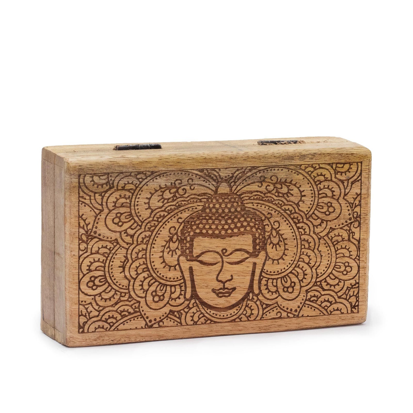 Med Square Box 17x10x4.2cm - Buddha Face Black Engraved product image