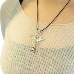 Indian Devotional Pendant - Silver Plated (45cm Cord)- Angel Chakra product image 6