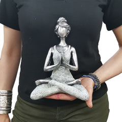 Yoga Lady Figure - Silver & White 24cm product image 2