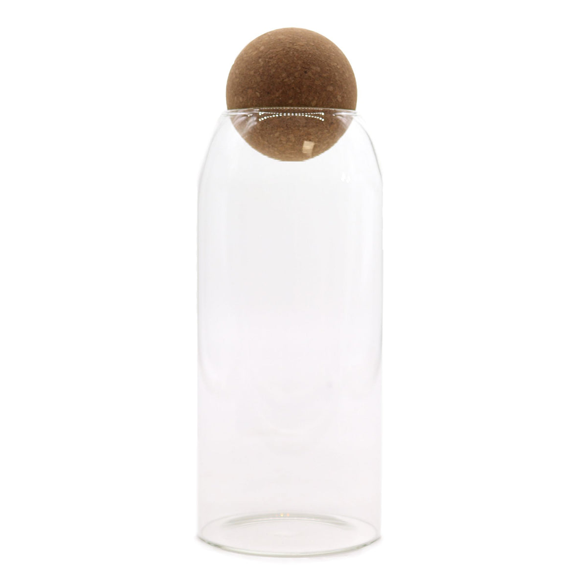Cottage Cork-Ball Glass Jar - Clear - 20cm product image