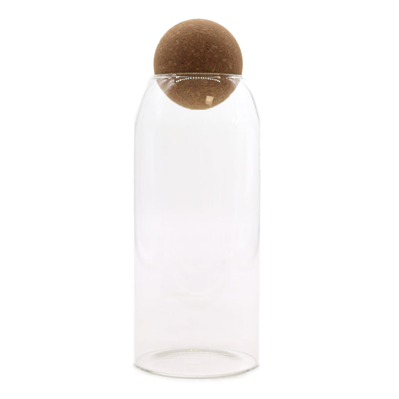 Cottage Cork-Ball Glass Jar - Clear - 20cm product image