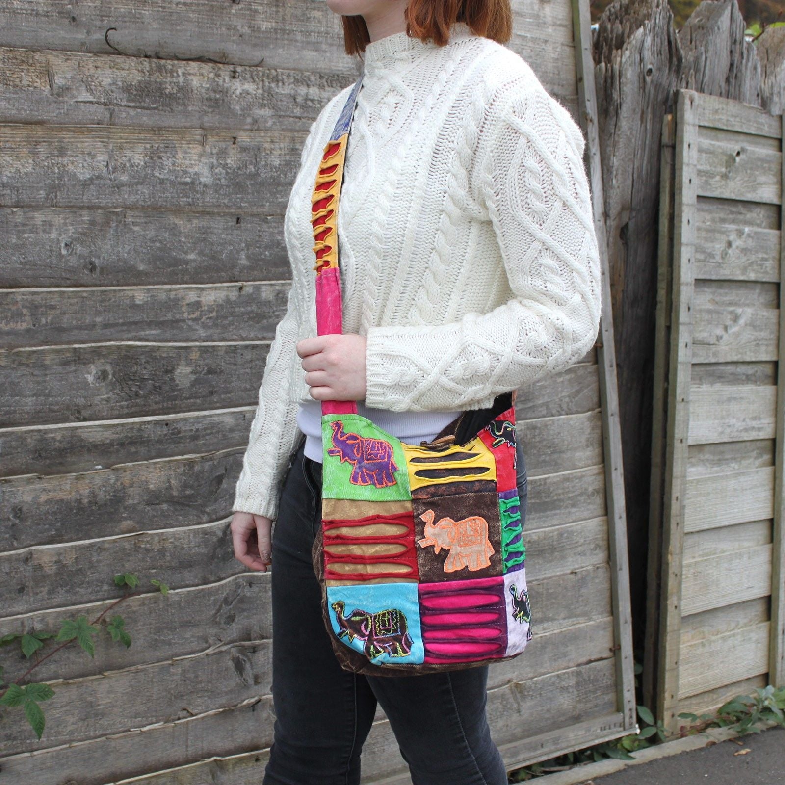 Ethnic Sling Bag - Chocolate / Elephant product image