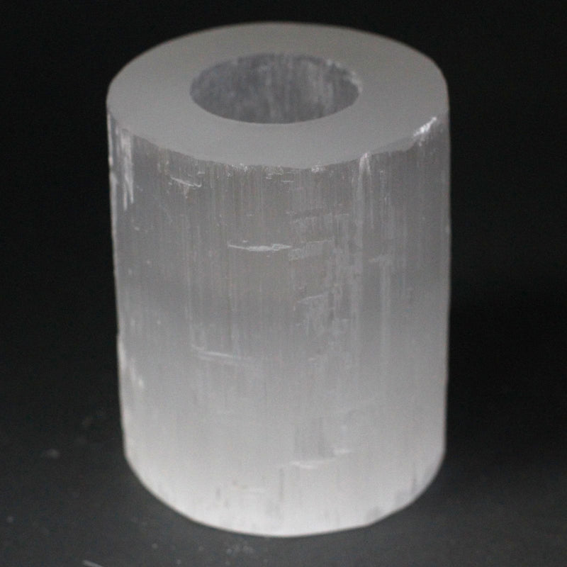 Selenite Cylinder Candle Holder - 10 cm product image