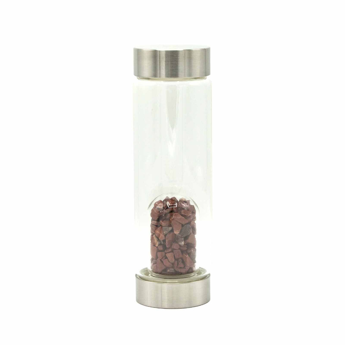 Crystal Infused Glass Water Bottle - Invigorating Red Jasper - Chips - product image 4