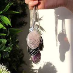 Swirl Wrapped Gemstone Necklace - Black Onyx product image