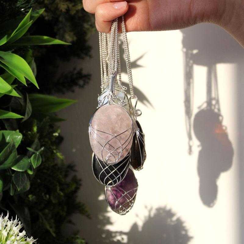 Swirl Wrapped Gemstone Necklace - Black Onyx product image