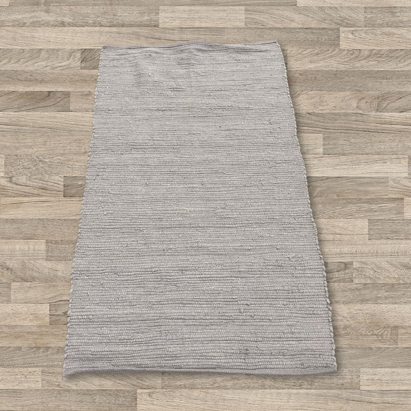 Small Indian Handloom Cotton Rug - Grey product image