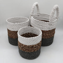 Seagrass Basket Set - Grey / Natural / White product image
