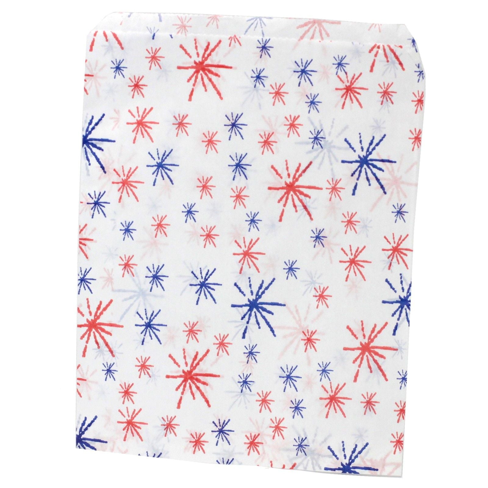 White starburst paper bags in 7 x 9 inch size