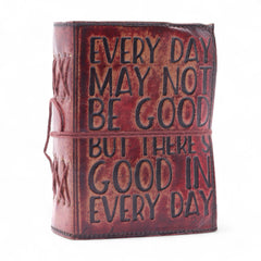 Fat Deckled Edge Leather Notebook – Every Day May Not Be Good (12.7 × 8.9 cm) product image 6