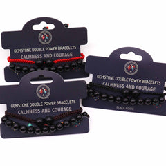 Gemstone Double Power Bracelets- Black Agate product image 2