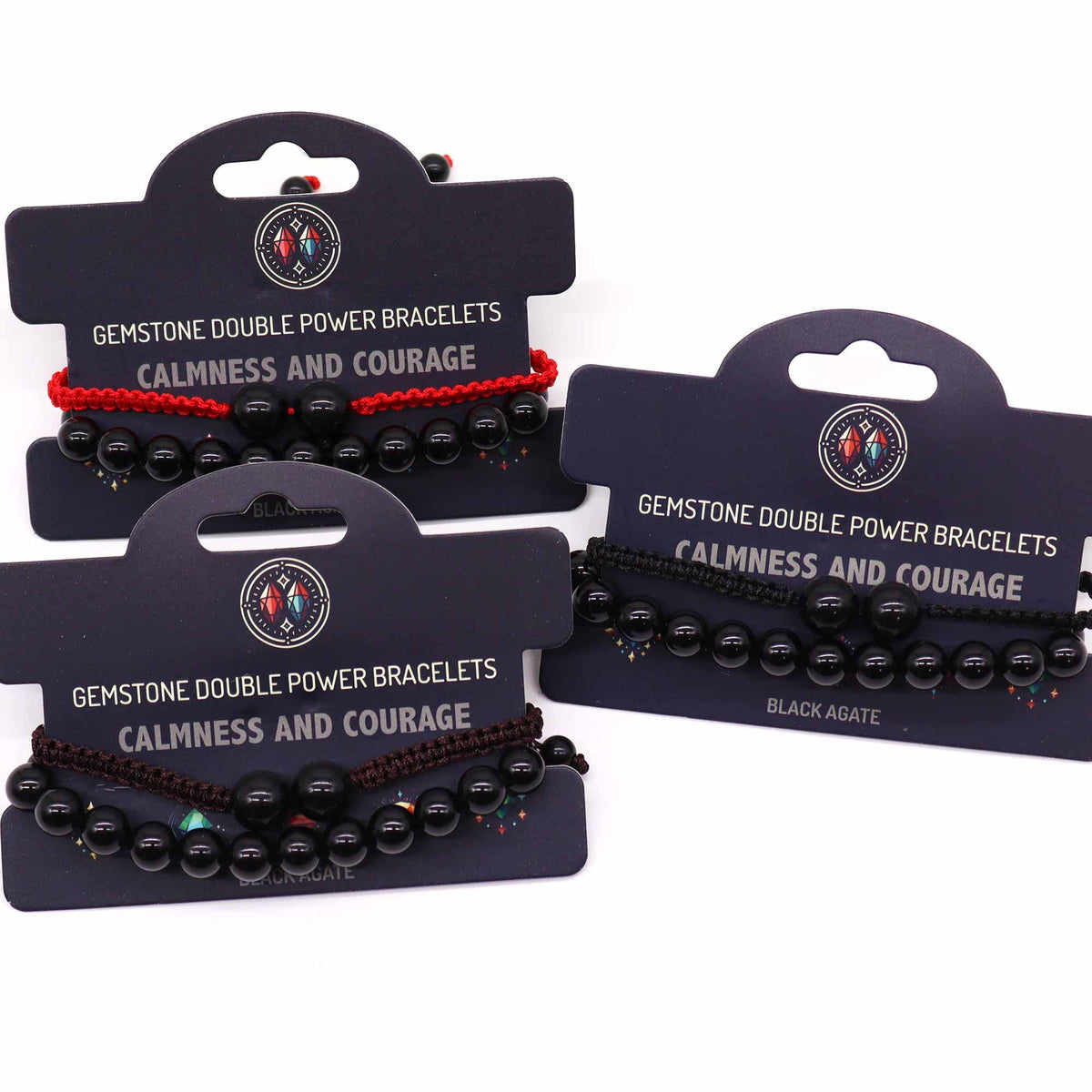 Gemstone Double Power Bracelets- Black Agate product image 2