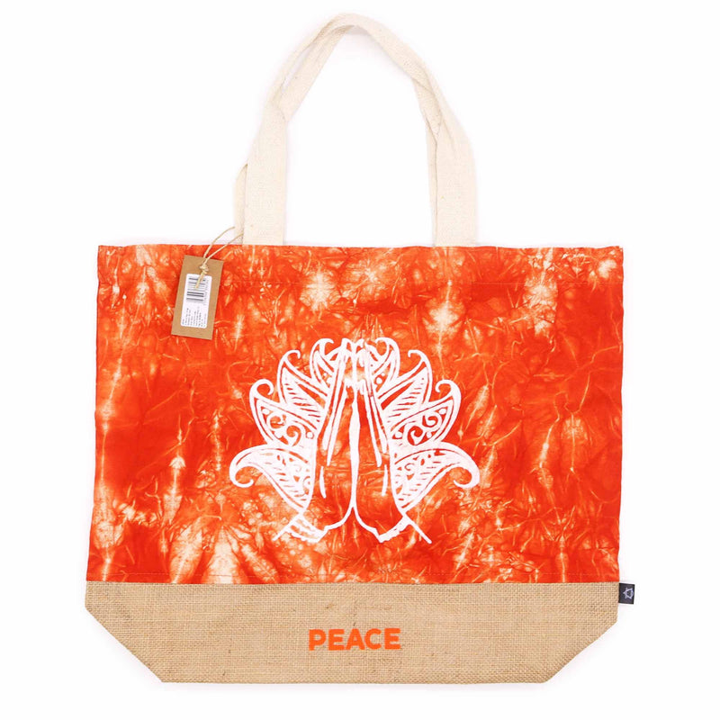 All Natural Bag - Orange Stonewash - Namaste Hand - Peace product image