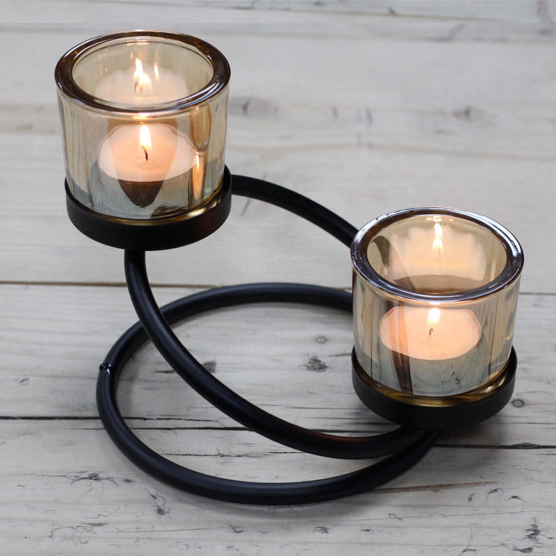 Centrepiece Iron Votive Candle Holder - 2 Cup Double Step product image